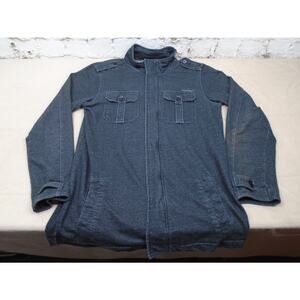 Ezekiel Gray Full Zip Collared Shacket Shirt Fleece Pockets Size XL Long Sleeve